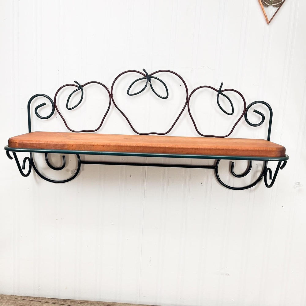 Vintage Apple Wall Shelf 19" | Country Apple Rustic Home Decor